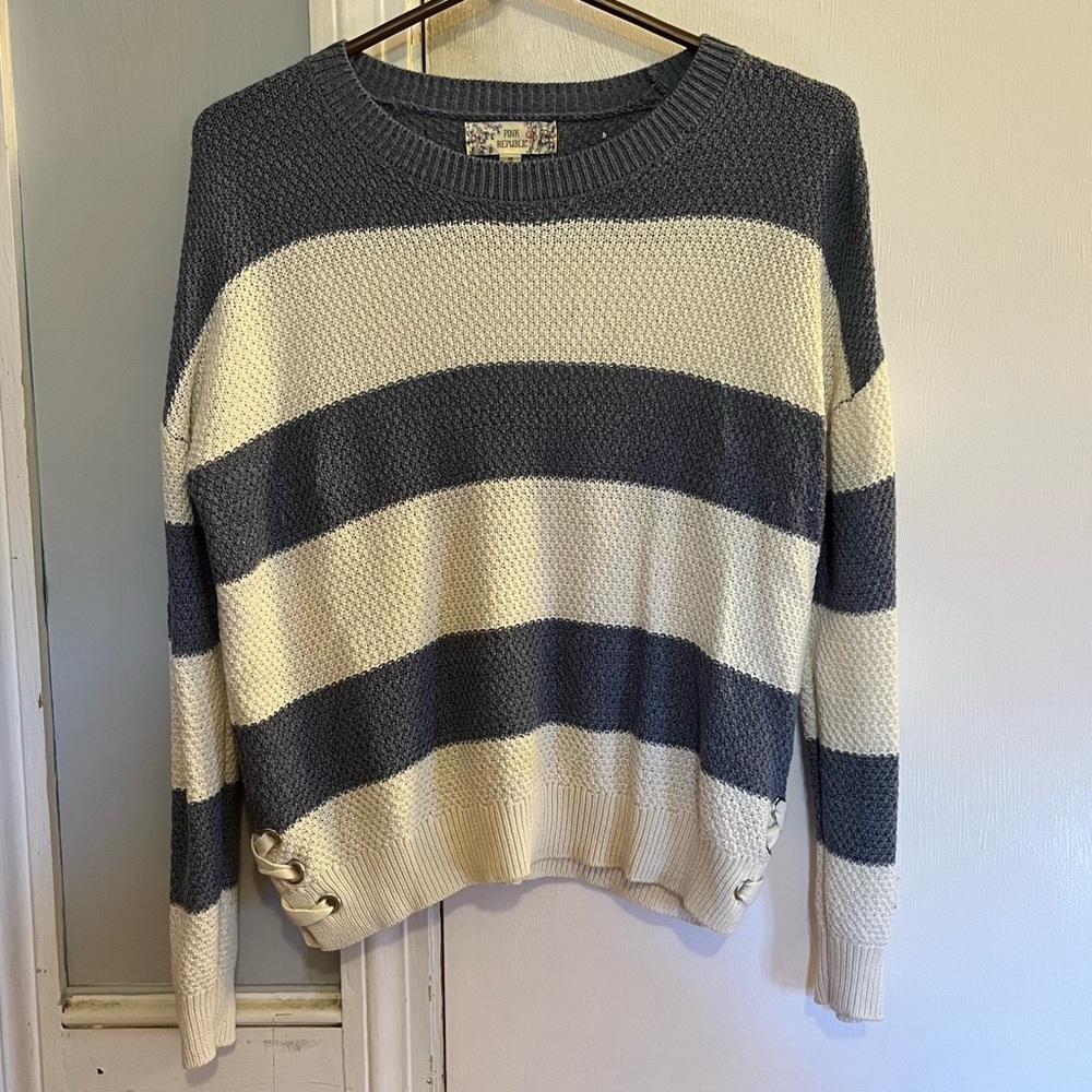Pink Republic | Blue and White Striped Sweater